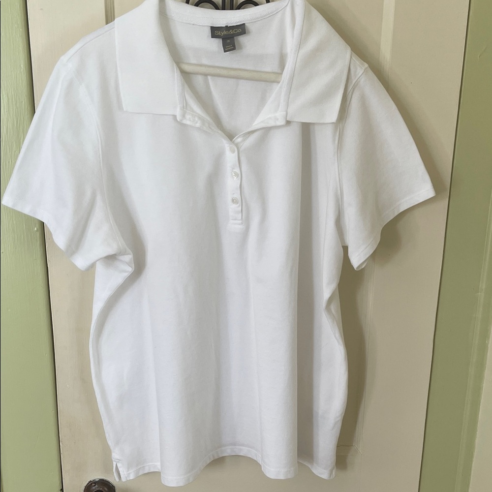 Style & Co. Women's Summer White Button Down Shirt